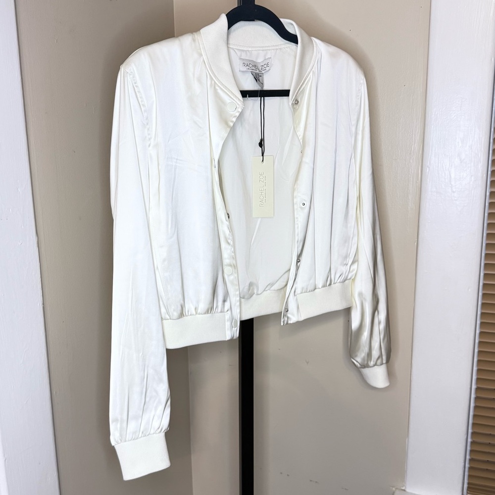 Rachel Zoe Ivory Bomber Jacket - Picture 4 of 13